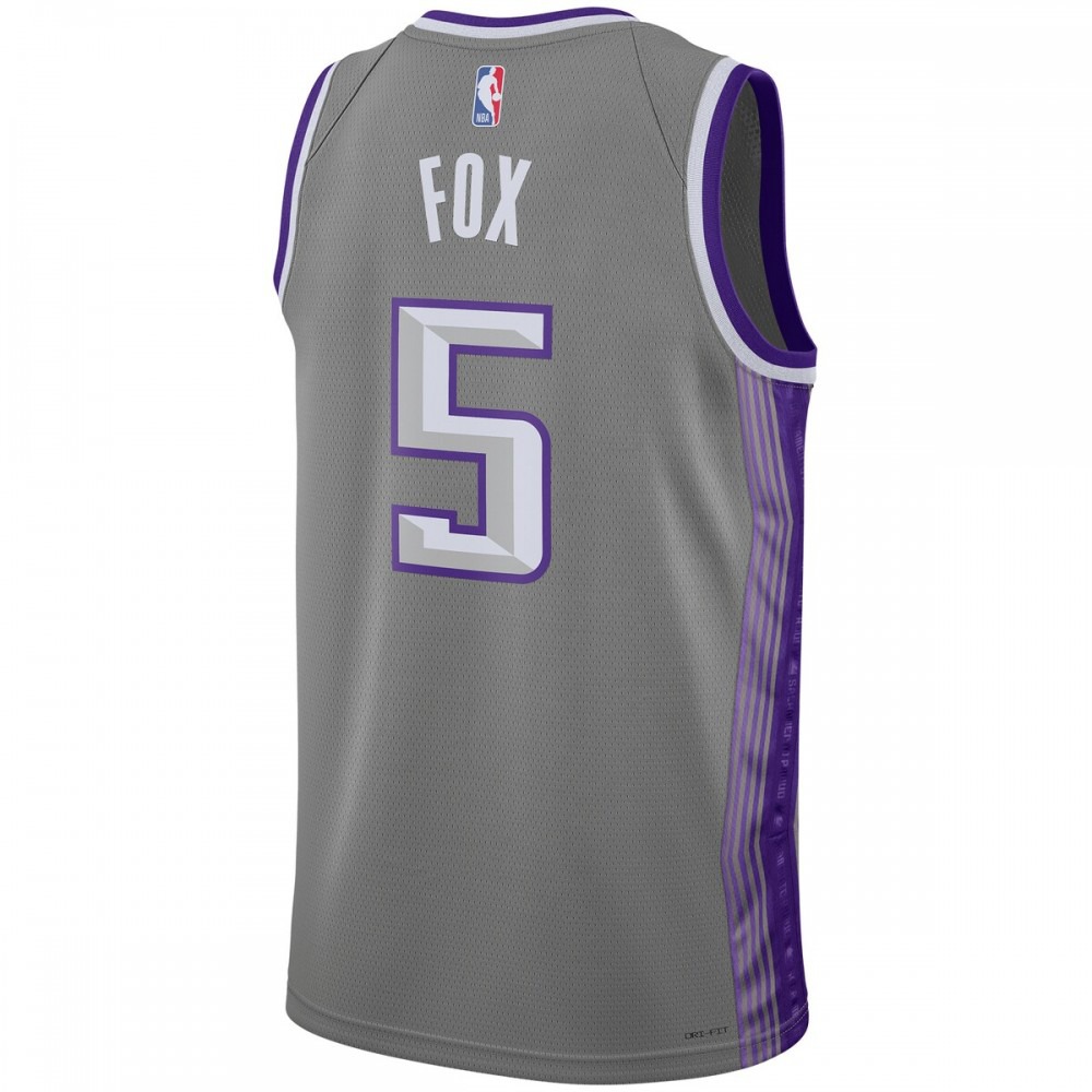 De'Aaron Fox Sacramento Kings Unisex 2022/23 Swingman Jersey - City Edition - Anthracite-Pro Kit Vault | Brand New 26/27 Sports Jerseys
